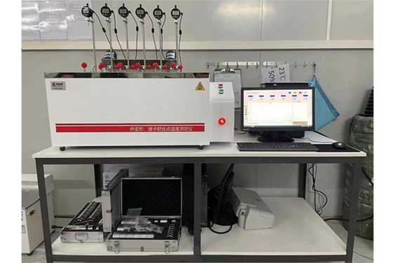 6 trạm Cửa hàng máy tính Kiểm soát nhựa HDT & Vicat làm mềm điểm nhiệt độ kiểm tra
